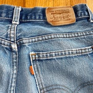 Vintage orange label Levi’s - I don’t know what size they are no inside label